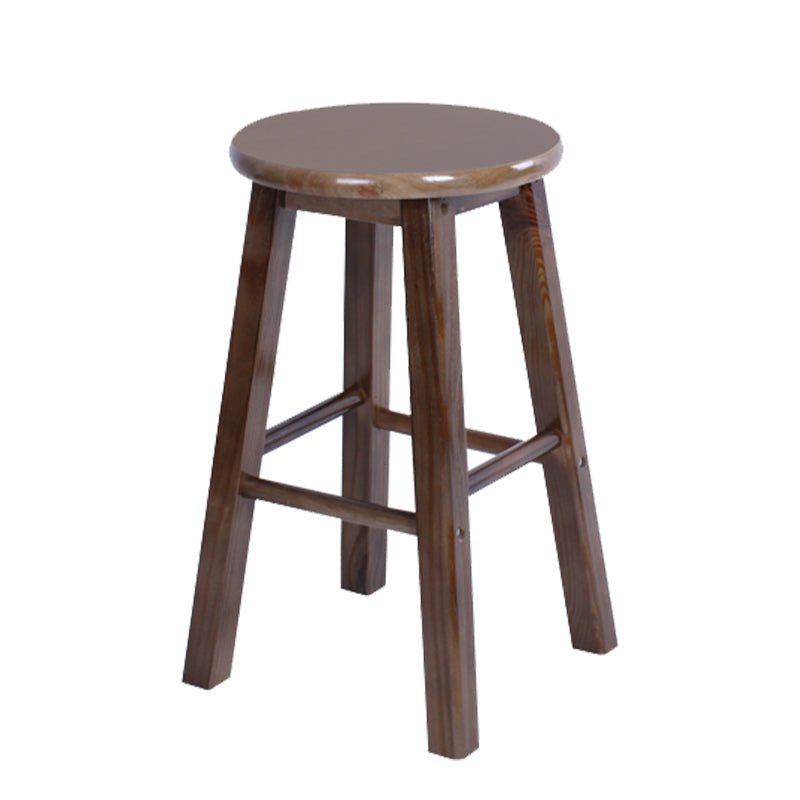 Modern Armless Counter Stool Wood Household Bar Stool with Pedal