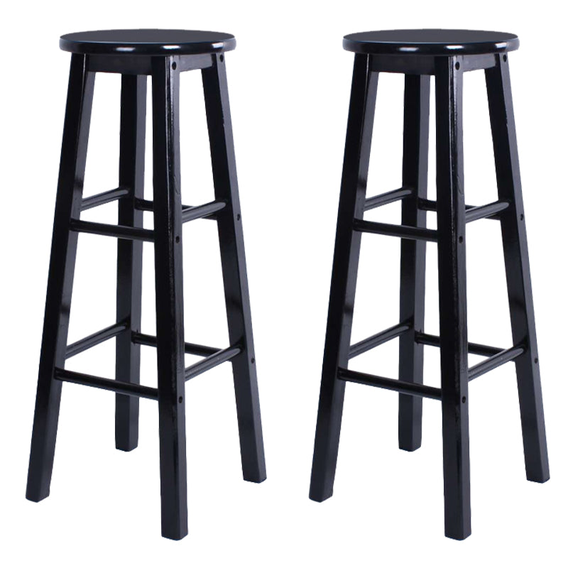 Modern Armless Counter Stool Wood Household Bar Stool with Pedal