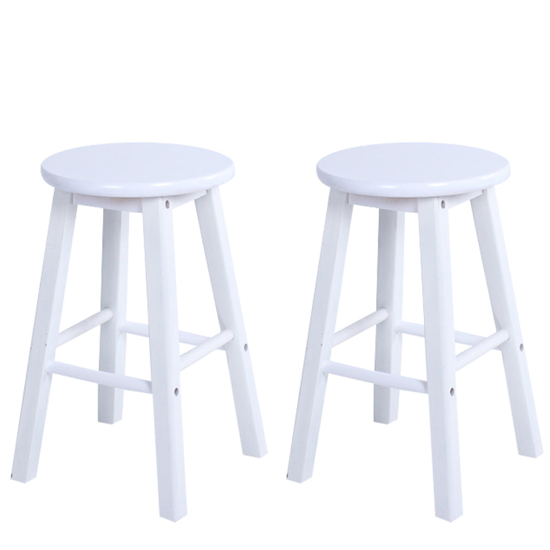 Modern Armless Counter Stool Wood Household Bar Stool with Pedal