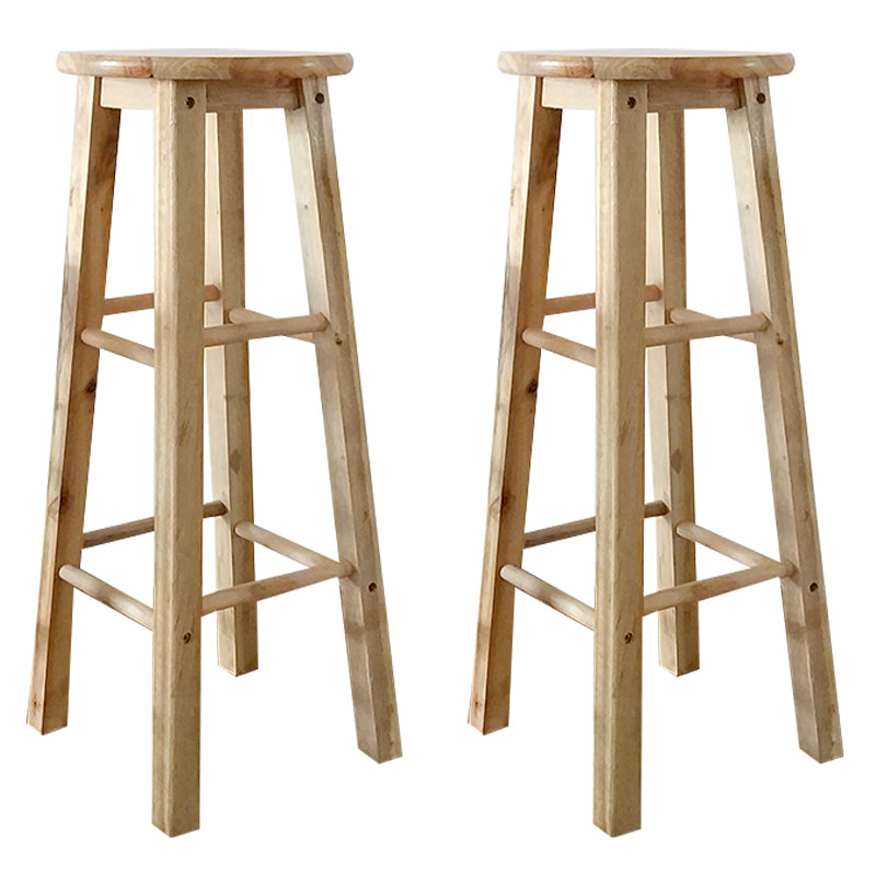 Modern Armless Counter Stool Wood Household Bar Stool with Pedal