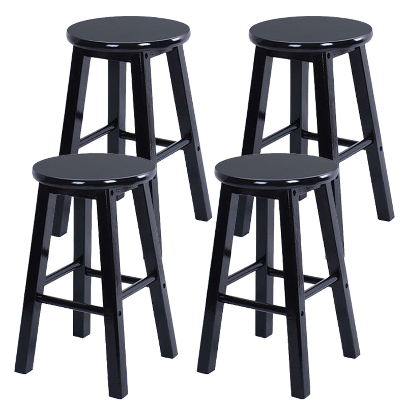 Modern Armless Counter Stool Wood Household Bar Stool with Pedal