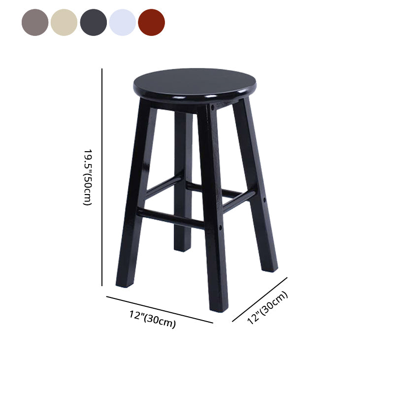 Modern Armless Counter Stool Wood Household Bar Stool with Pedal