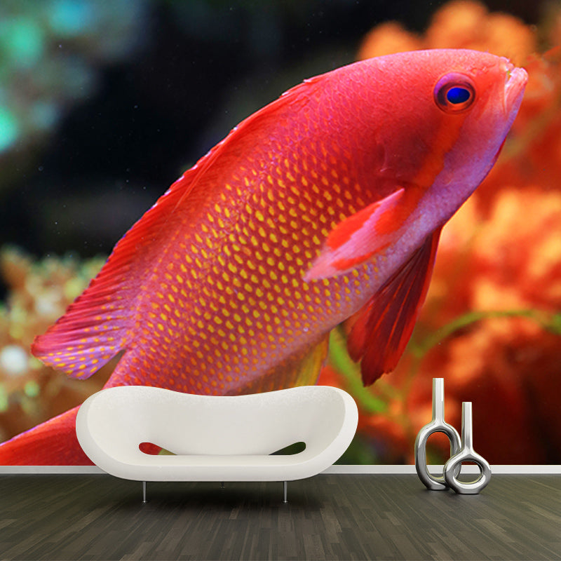Deep Sea Fish Mural Wallpaper Water Resistant Wall Covering for Children's Bedroom