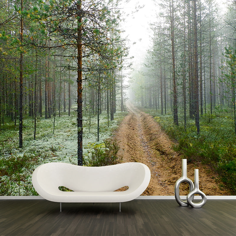 Misty Forest Scenery Water Resistant Wall Decor for Living Room Bedroom