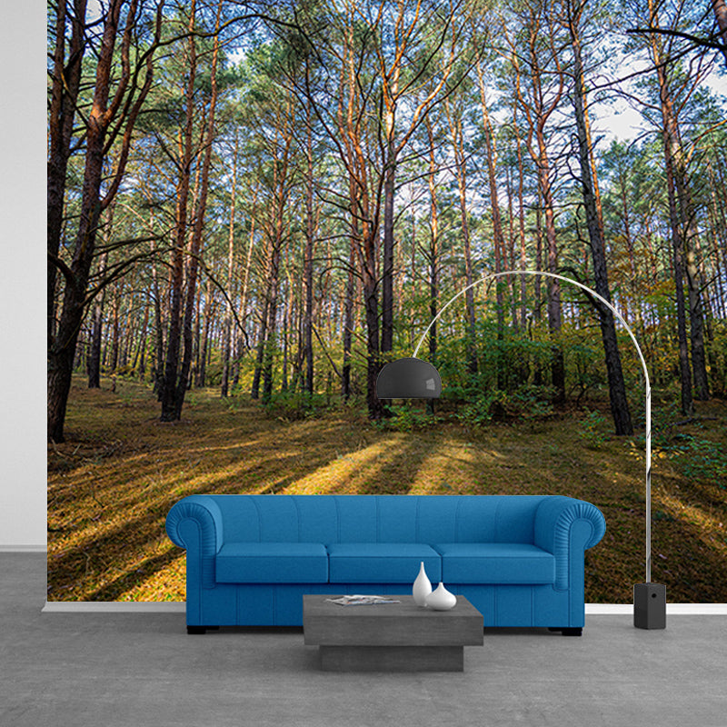 Green Forest Scenery Mural Wall Decor for Bedroom Study Room Reading Room