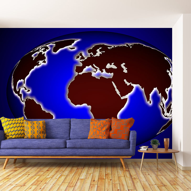 Continent Map Wallpaper Murals for Bedroom Water Resistant, Personalised Size