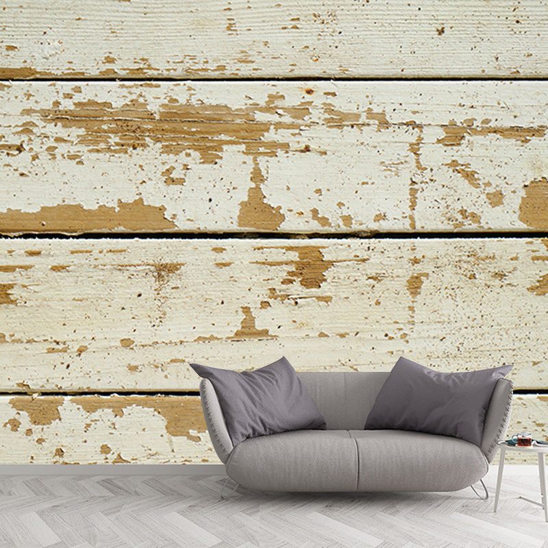 Industrial Wood Grain Mural Decal for Gust Room Moisture Resistant, Custom Size Available