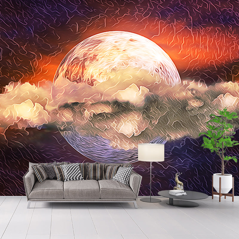 Outer Space Stain Resistant Customized Mural Wallpaper for Living Room Bedroom