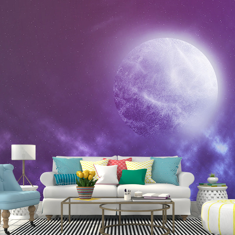 Outer Space Stain Resistant Customized Mural Wallpaper for Living Room Bedroom
