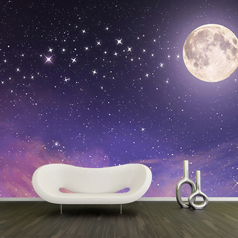 Outer Space Stain Resistant Customized Mural Wallpaper for Living Room Bedroom