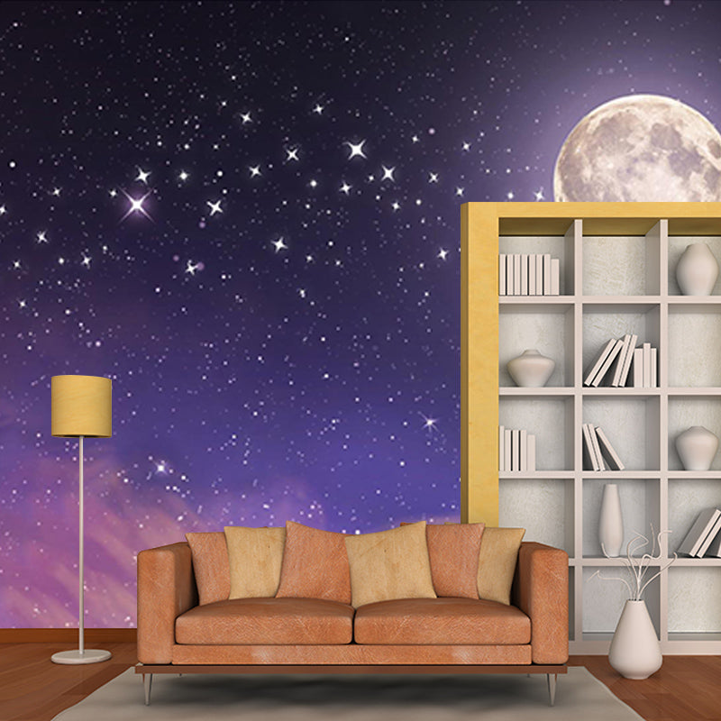 Outer Space Stain Resistant Customized Mural Wallpaper for Living Room Bedroom