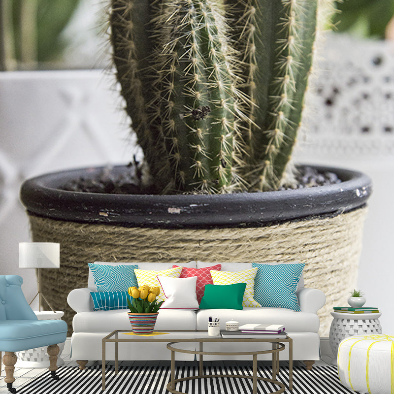 Cactus Plant Mural Contemporary Home Decor for Sitting Room, Water Resistant