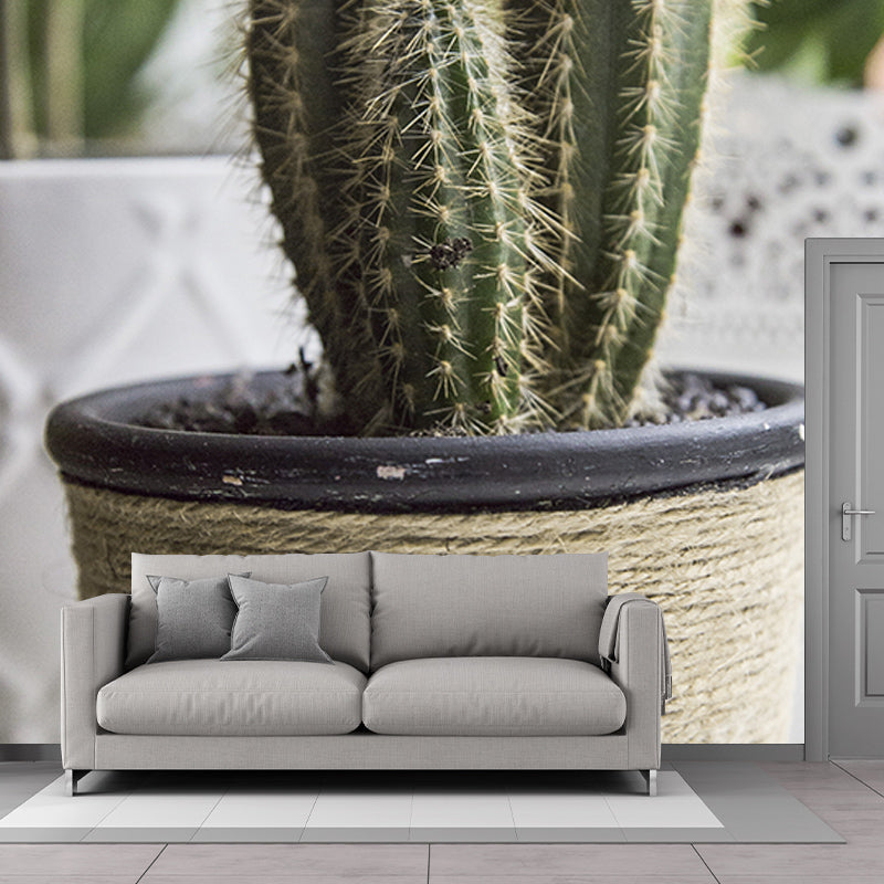Cactus Plant Mural Contemporary Home Decor for Sitting Room, Water Resistant