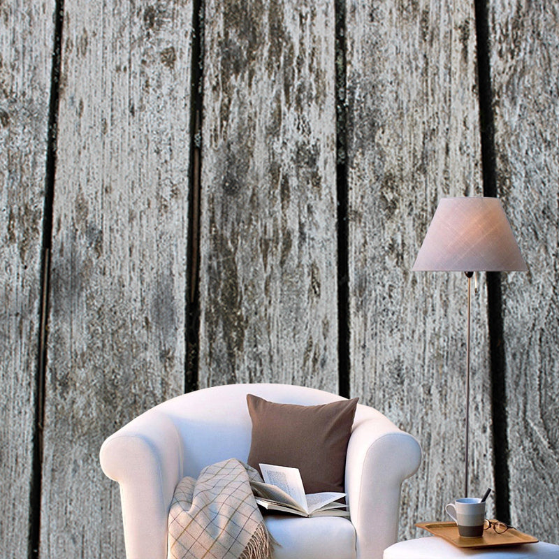 Industrial Wood Grain Mural Wallpaper Mildew Resistant Wall Covering for House Interior
