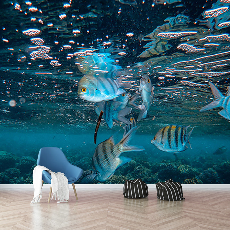 Tropical Fish Murals Contemporary Environment Friendly Wall Art for Bedroom