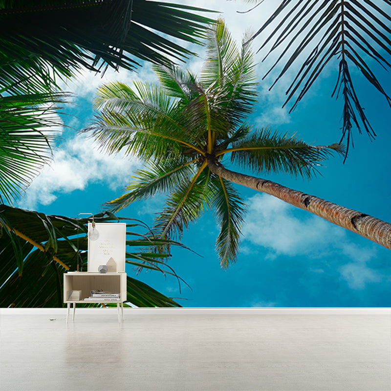 Tropical Trees Murals Water Resistant Wall Covering for Gust Room Bedroom