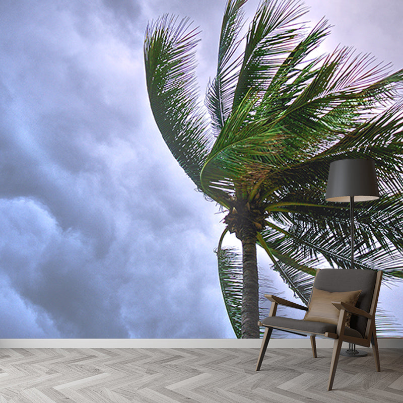 Tropical Trees Murals Water Resistant Wall Covering for Gust Room Bedroom