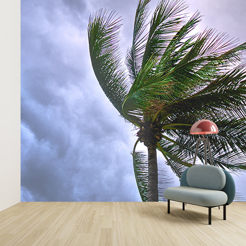 Tropical Trees Murals Water Resistant Wall Covering for Gust Room Bedroom
