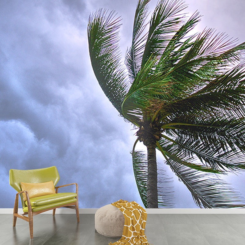 Tropical Trees Murals Water Resistant Wall Covering for Gust Room Bedroom
