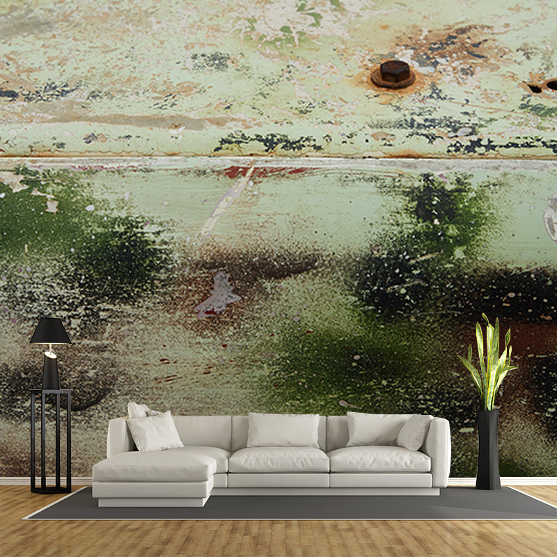 Rusty Metal Mural Wallpaper Stain-Resistant Wall Decor for Living Room