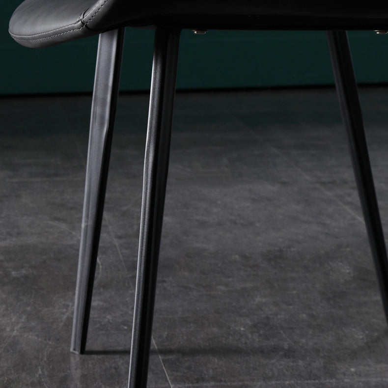 Silla de comedor tapizada de metal con respaldo sólido industrial para interiores