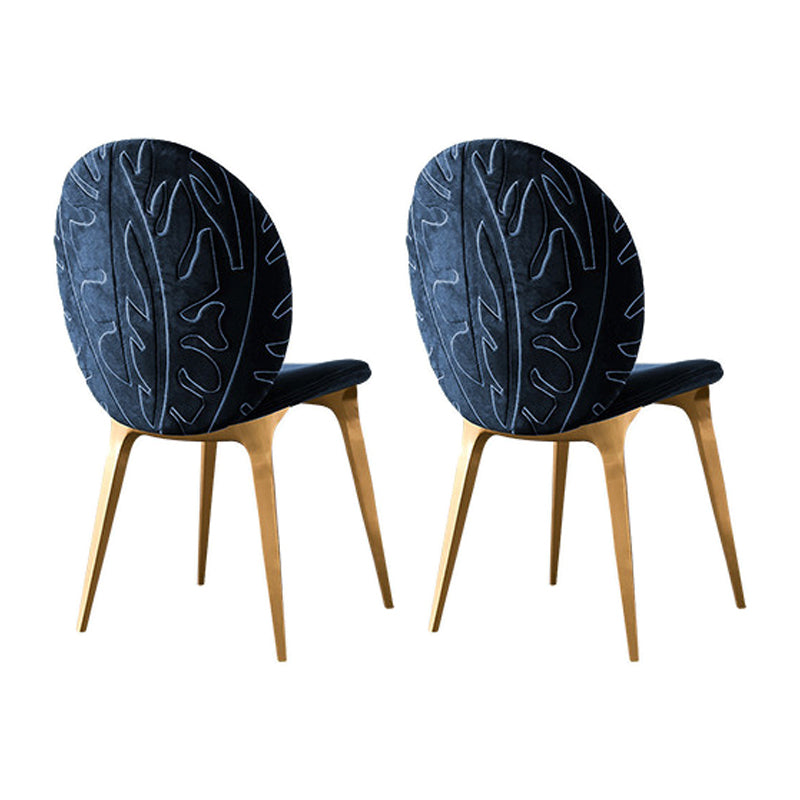 Sillas auxiliares de comedor para el hogar, sillas de comedor sin brazos con patas de metal (juego de 2)