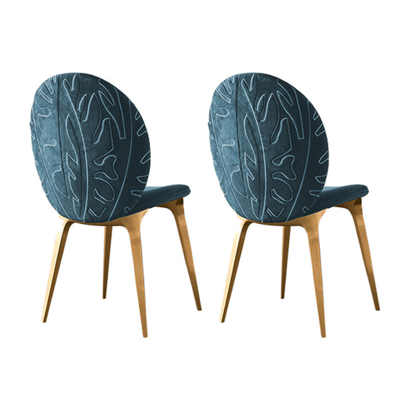Sillas auxiliares de comedor para el hogar, sillas de comedor sin brazos con patas de metal (juego de 2)
