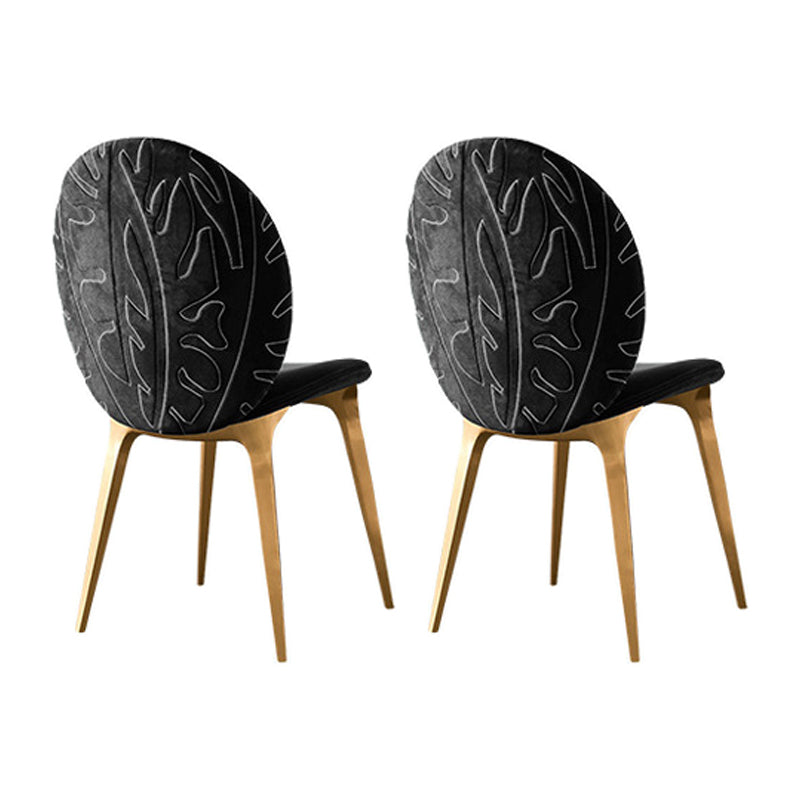 Sillas auxiliares de comedor para el hogar, sillas de comedor sin brazos con patas de metal (juego de 2)