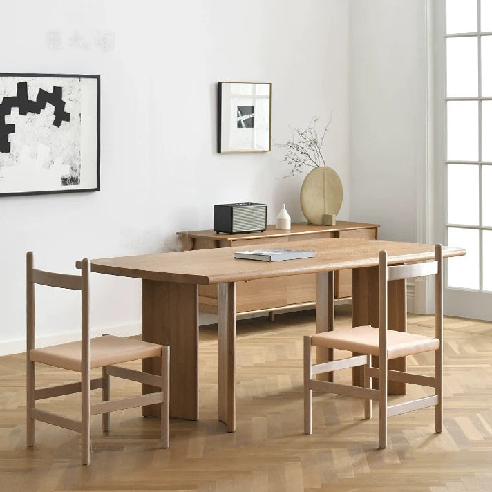 Modern Ash Wood Table for Restaurant Rectangle Dining Table with 4 Legs in Nature