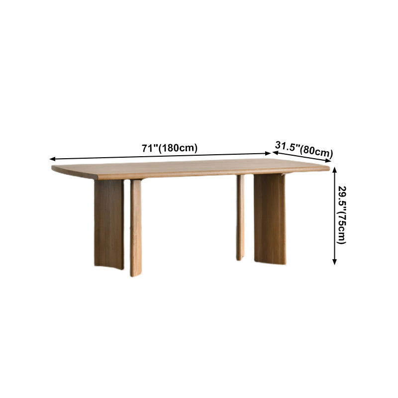 Modern Ash Wood Table for Restaurant Rectangle Dining Table with 4 Legs in Nature