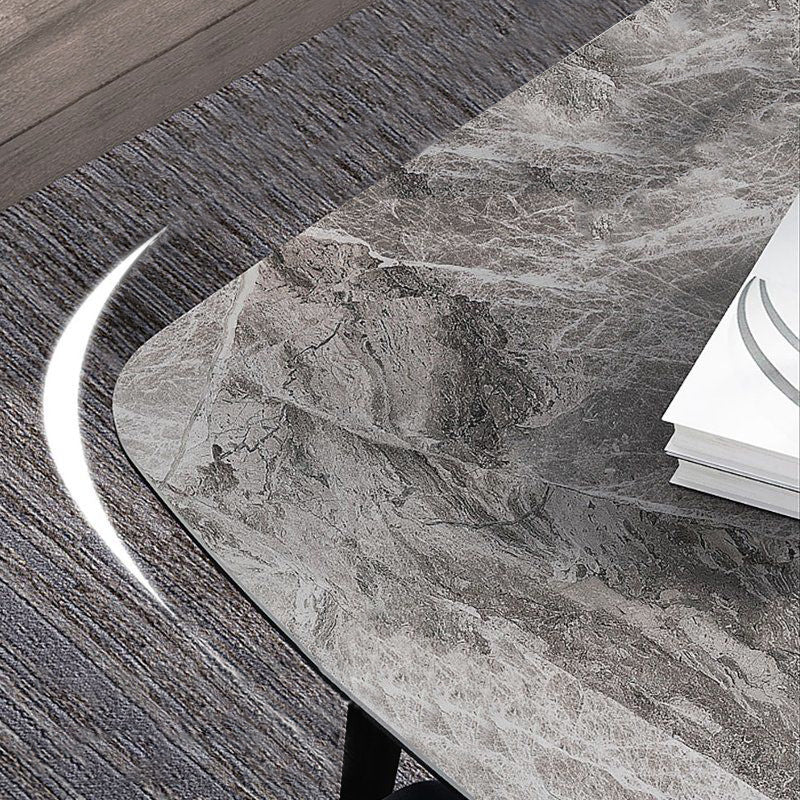 Mesa de mesa estándar de piedra sinterizada de forma simple Mesa de comedor de cocina con 4 patas Base