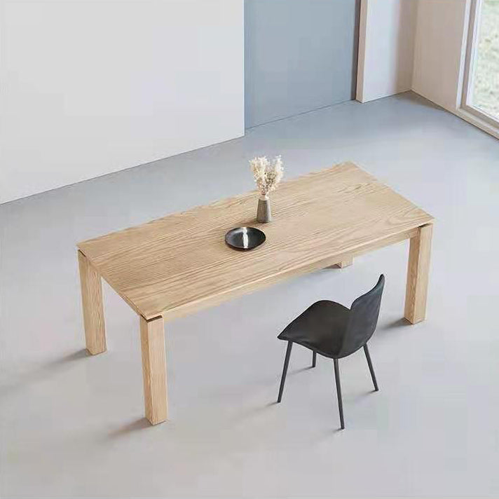 Mesa de color de madera clara rectangular mesa de madera maciza moderna con 4 patas