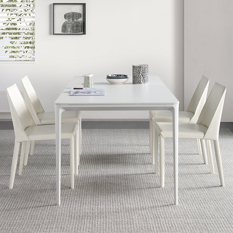 Mesa de comedor de piedra sinterizada Mesa base de 4 patas de estilo simple para comedor