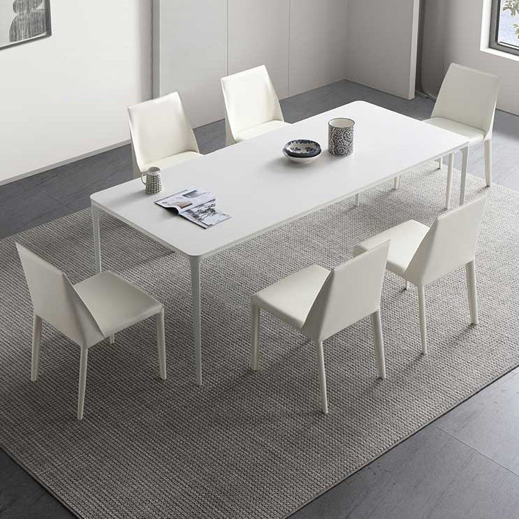 Mesa de comedor de piedra sinterizada Mesa base de 4 patas de estilo simple para comedor