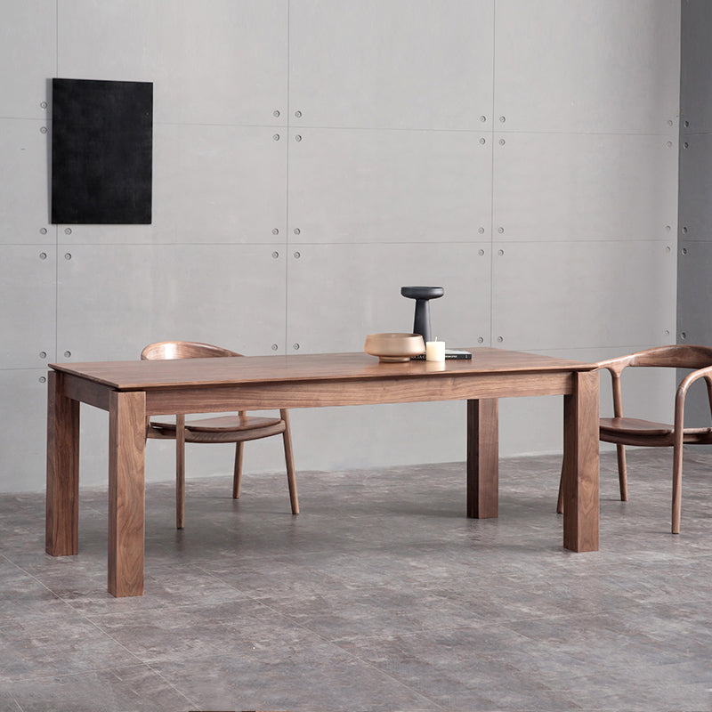 Rechteck brauner Ton Esstisch Massivholz Tisch minimalistisch mit 4 Beinen