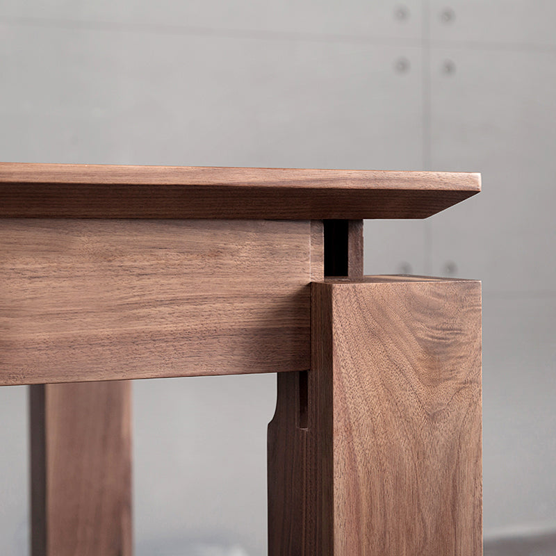 Rechteck brauner Ton Esstisch Massivholz Tisch minimalistisch mit 4 Beinen