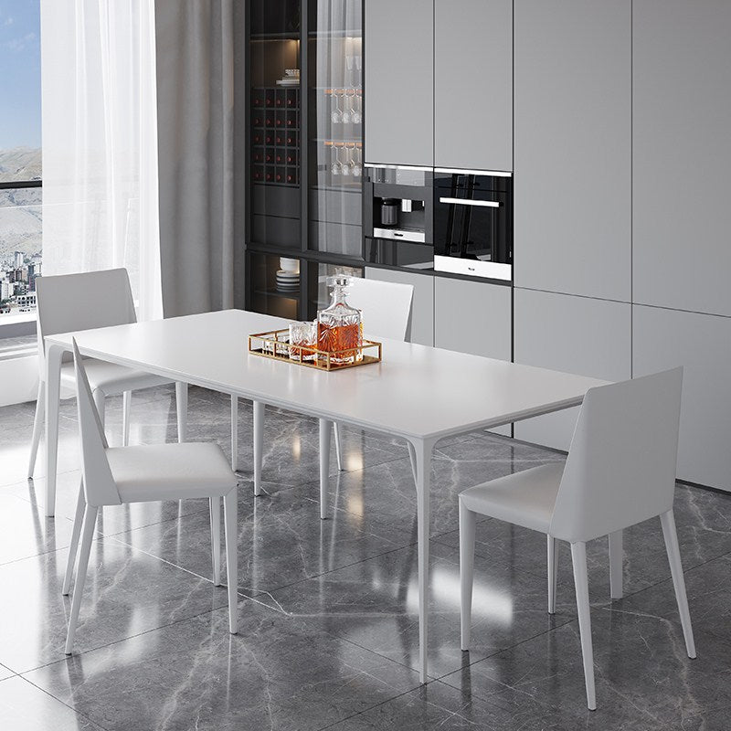 Mesa de comedor de piedra sinterizada estilo sencille de 4 patas mesa base para comedor