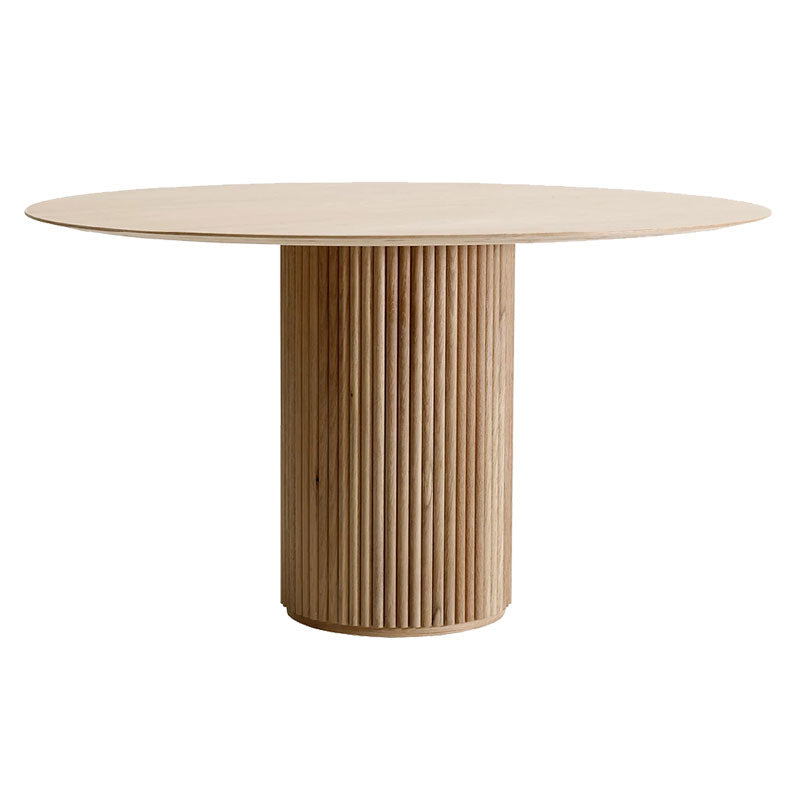 Mesa de comedor de estilo informal redondo Color de madera con madera sólida