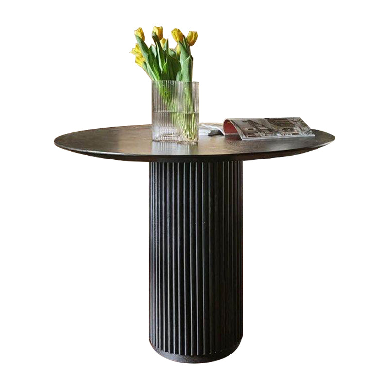 Mesa de comedor de estilo informal redondo Color de madera con madera sólida