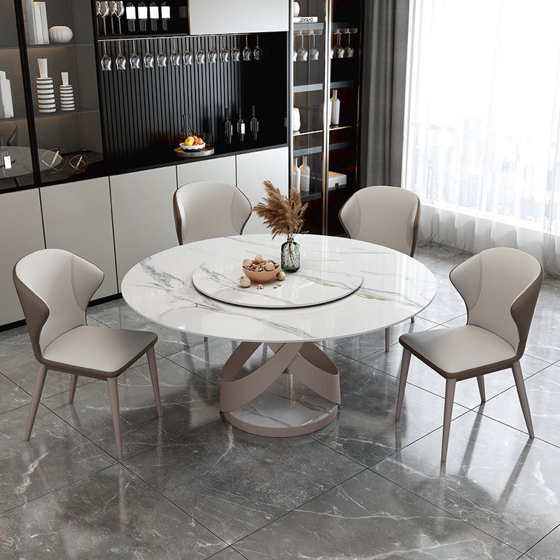 Glam Sintered Steen Witte tafel Ronde vorm Standaard eettafel voor keuken
