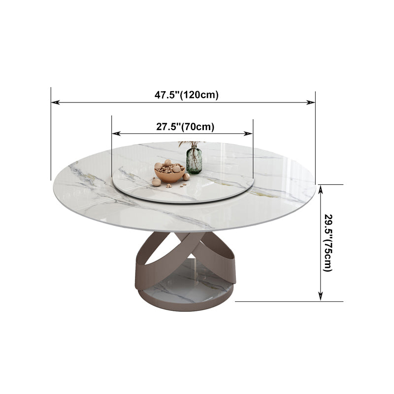 Glam Sintered Steen Witte tafel Ronde vorm Standaard eettafel voor keuken