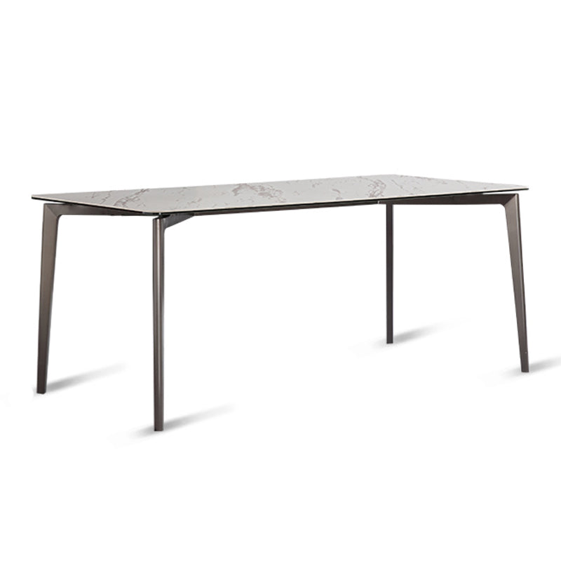 Mesa de comedor de piedra sinterizada, mesa rectangular de 4 patas de estilo lujoso para el hogar