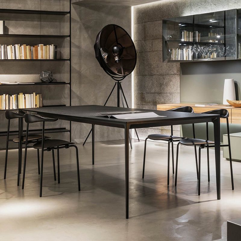 Gesinterde stenen krasbestendige tafel eenvoud stijl 4 poten basis rechthoektafel