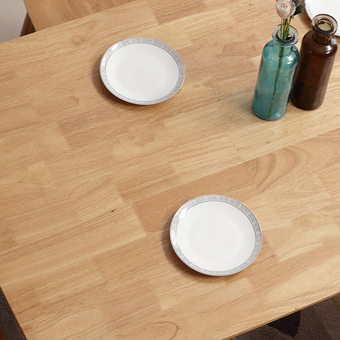 Rectangle 4 jambes Table moderne Couleur de bois clair Tableau fixe de bois massif