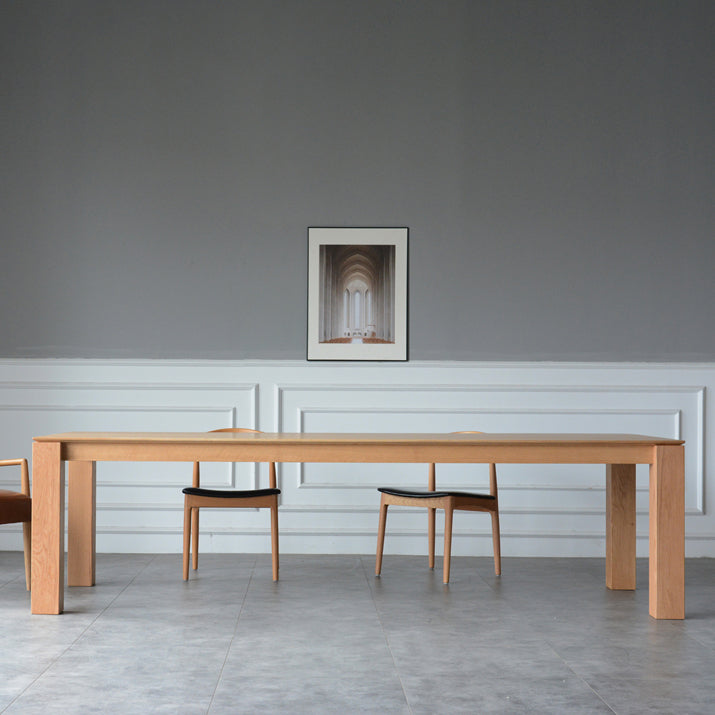 Solid Wood Contemporary Rectangular Table Wood Top Indoor Table with 4 Legs