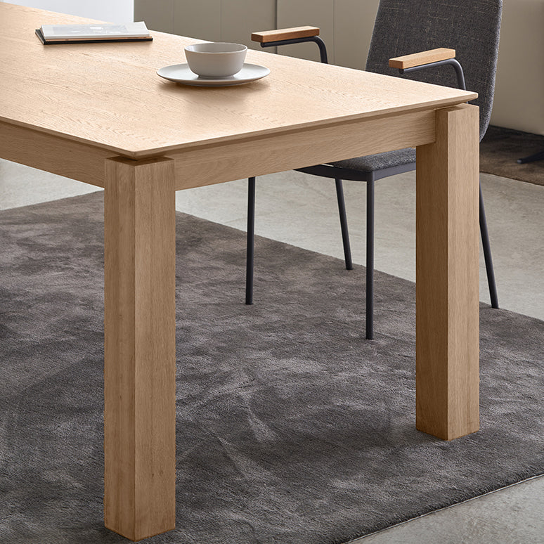 Solid Wood Contemporary Rectangular Table Wood Top Indoor Table with 4 Legs