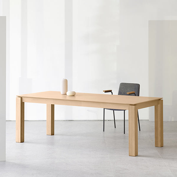 Solid Wood Contemporary Rectangular Table Wood Top Indoor Table with 4 Legs