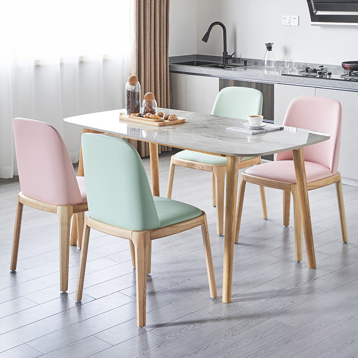 Tavolo da tavolo da top in pietra sinterizzato contemporaneo tavolo da pranzo rettangolo per cucina