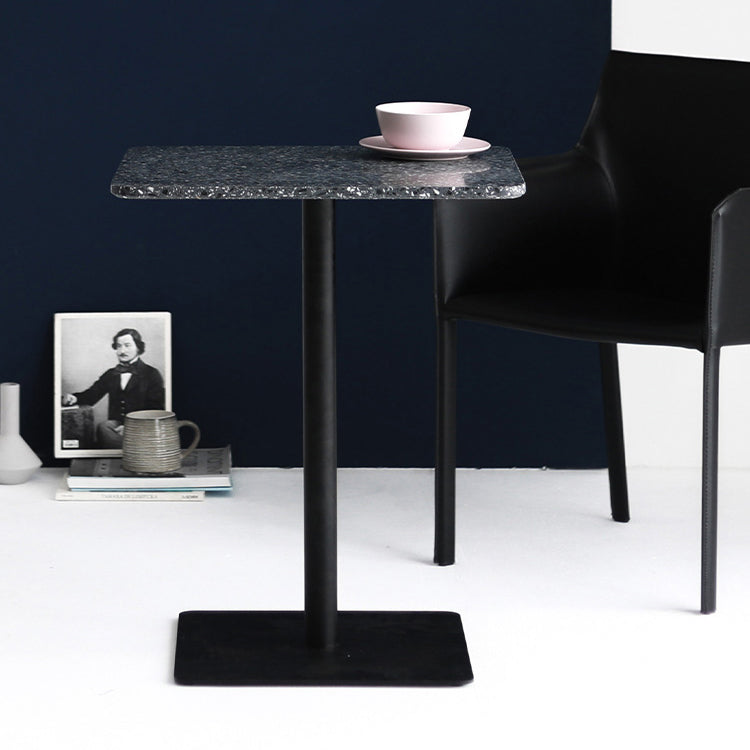 Metal Industrial Square Dining Table Concrete Top Table with Pedestal Base