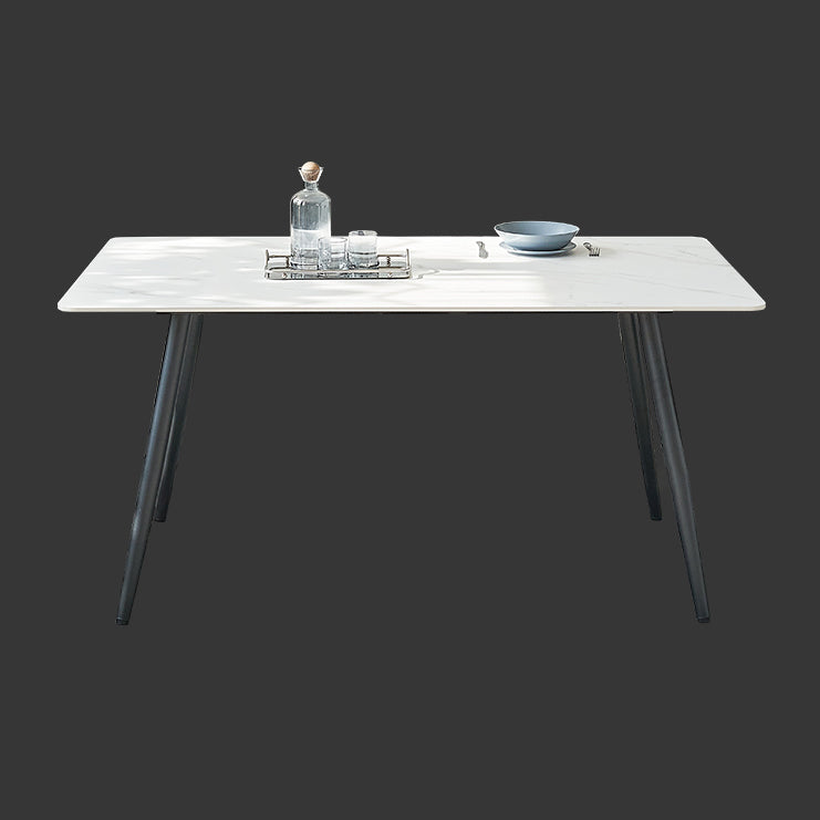 Mesa de comedor de rectángulo industrial de metal mesa de piedra sinterizada para comedor